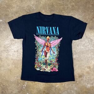 Nirvana In Utero T-Shirt Unisex Adult Large Black 2016 Grunge Graphic‎ Tee